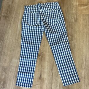 J.Crew Women's Blue & White Retro Gingham Jeans Vintage Straight Size 31. EUC